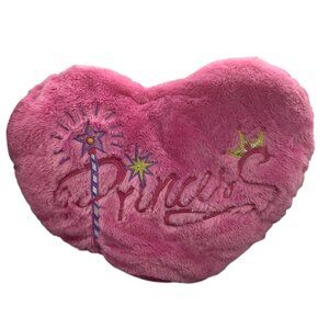 Princess Heart-Shaped Pink Furry Pillow Best Made Toys 22”x17”x6” Fluffy
